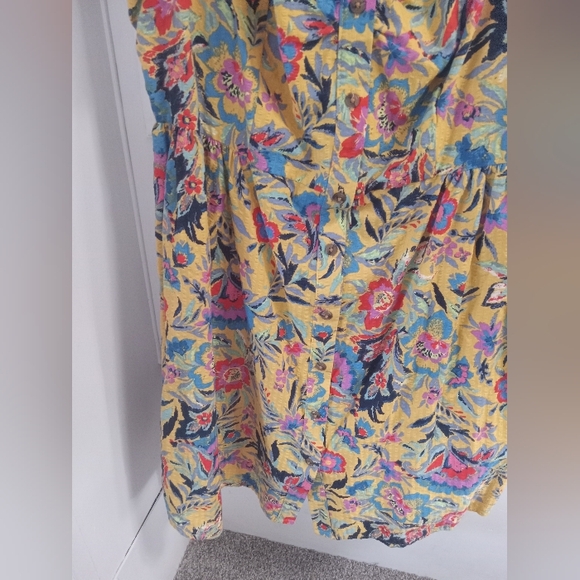 Terra & Sky Yellow Floral Mini Dress with Tie Straps - Picture 2 of 6